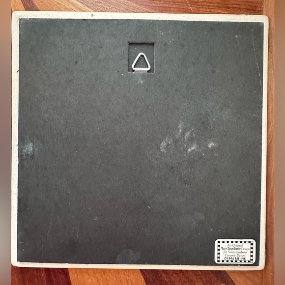 Mary Engelbreit Santa Barbara Teapot Ceramic Trivet/ Wall mount 8" square Heavy - Picture 3 of 4